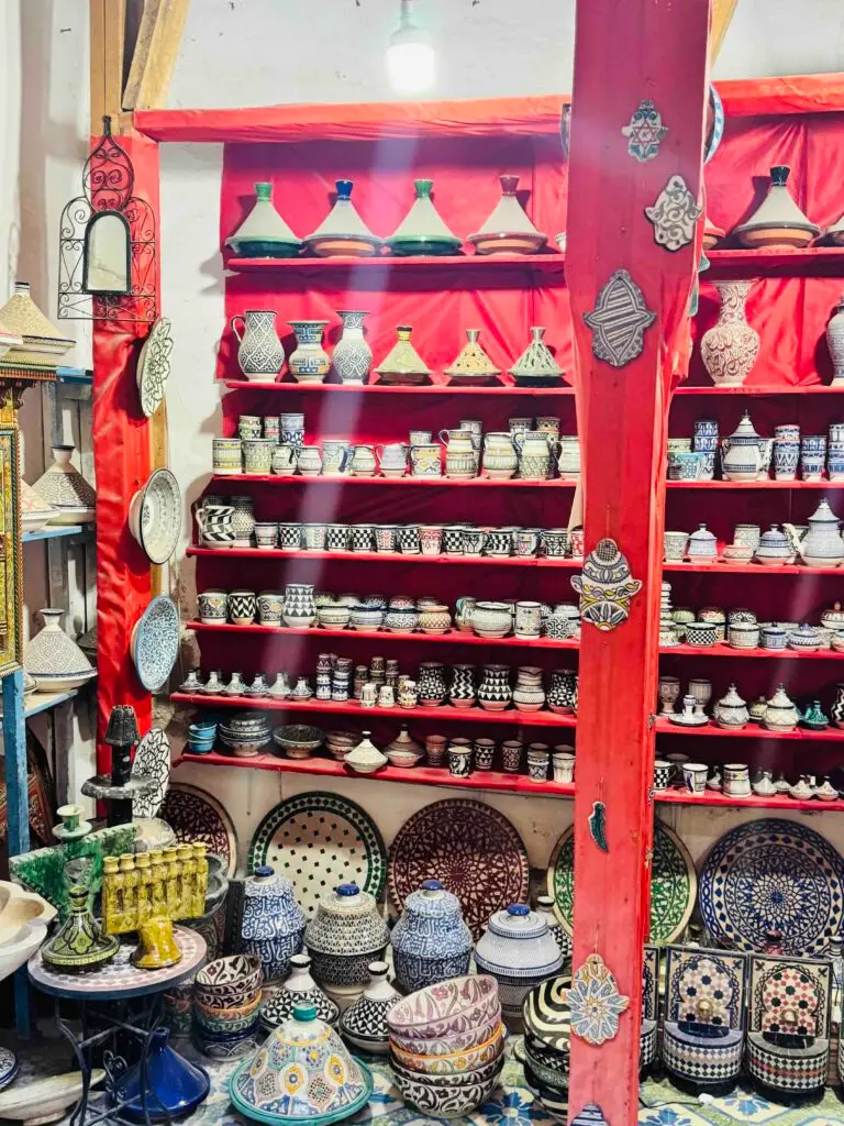 Colourful kitchenware and handicrafts in Fes on Morocco 10 day itinerary