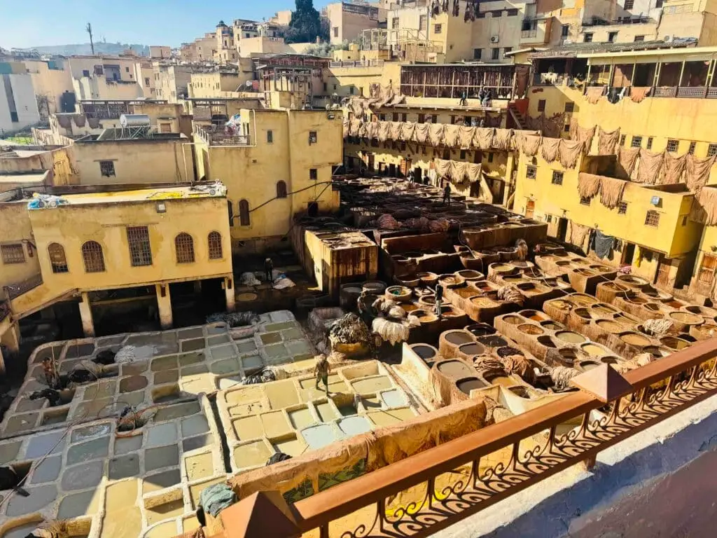 View from top of Tanneries in Fes on Morocco 10 day itinerary