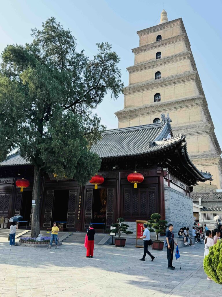 Giant pagoda and Buddha temple in Xi'an