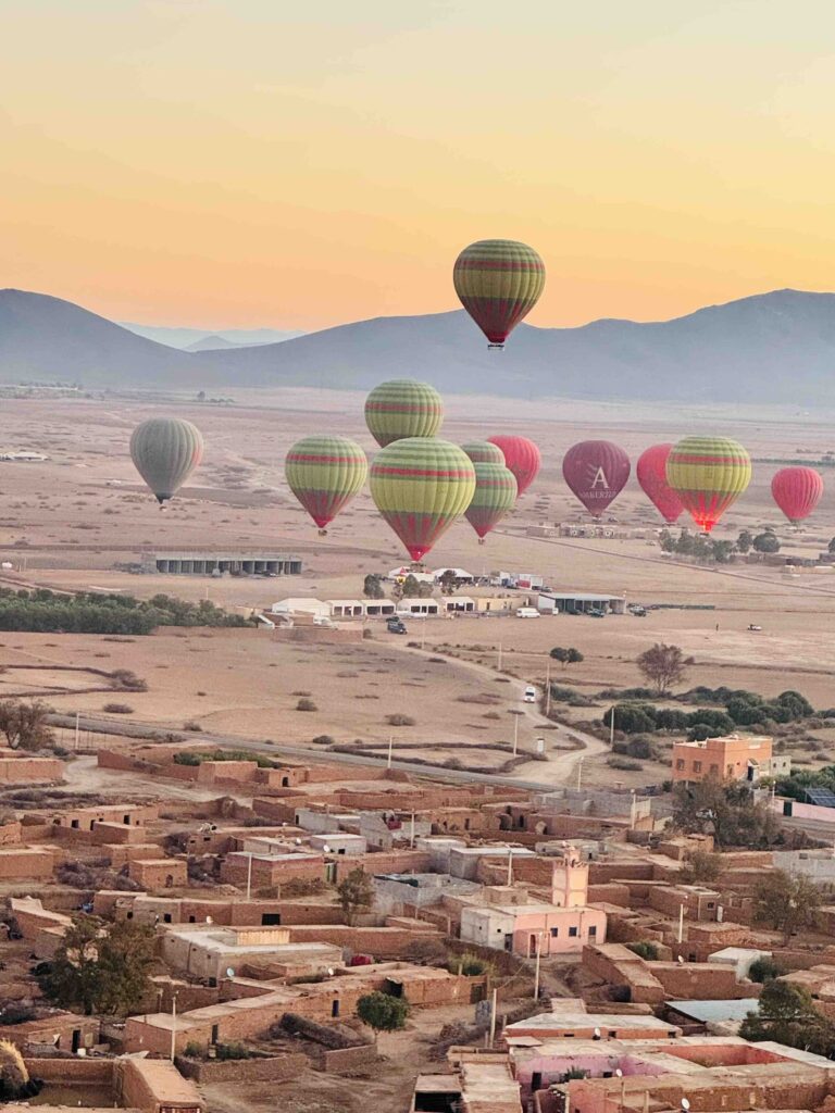 View from our hot air balloon in Marrakesh on Morocco 10 day itinerary