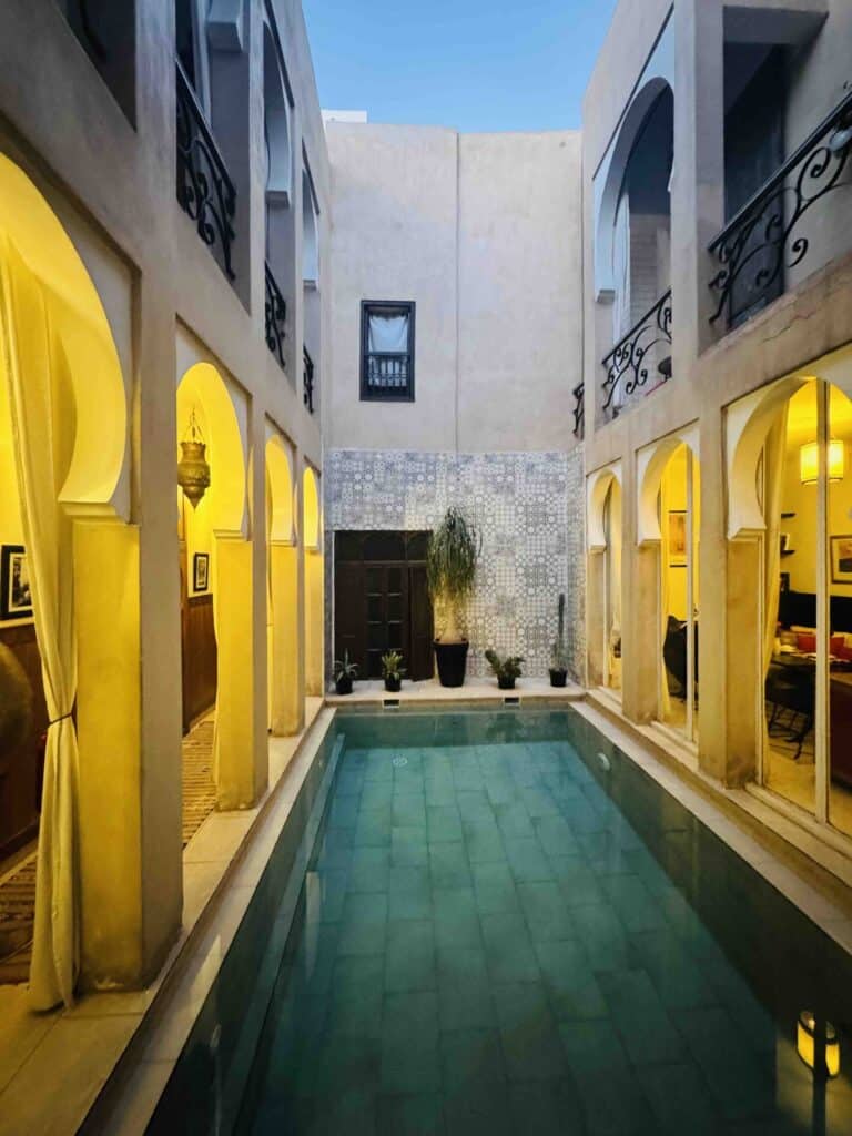 Inside Riad Nafis in Marrakesh on Morocco 10 day itinerary